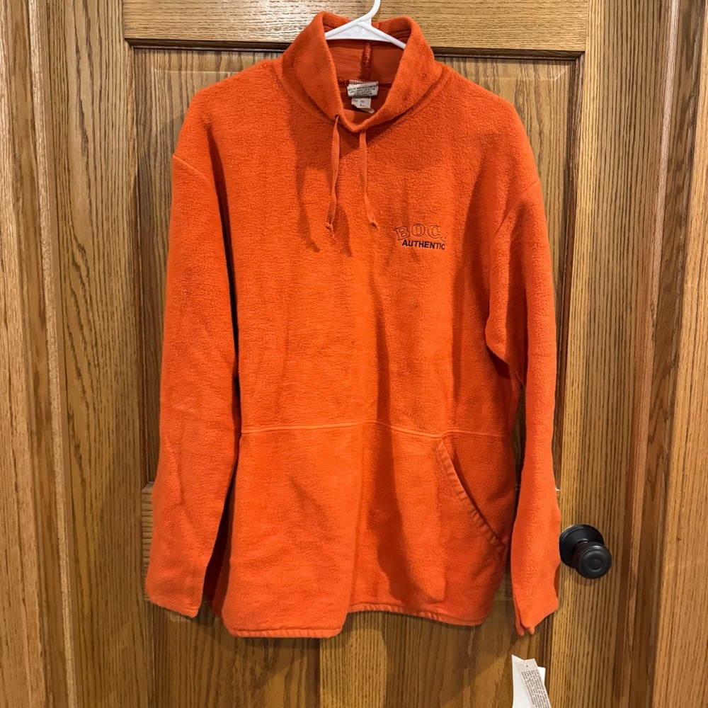 BOCA Authentic Vintage Deadstock Sherpa Fleece Pullover – Orange – Size Large